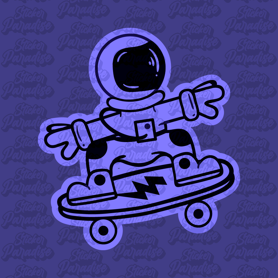 Vinyl Sticker Astronaut Cartoon Stil