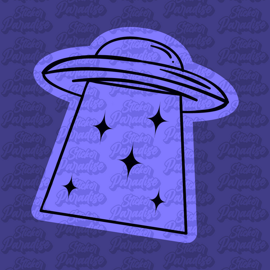 Vinyl Sticker UFO Cartoon Stil